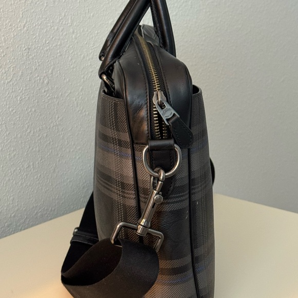 Coach Black and Gray Plaid Laptop Briefcase - Picture 2 of 10